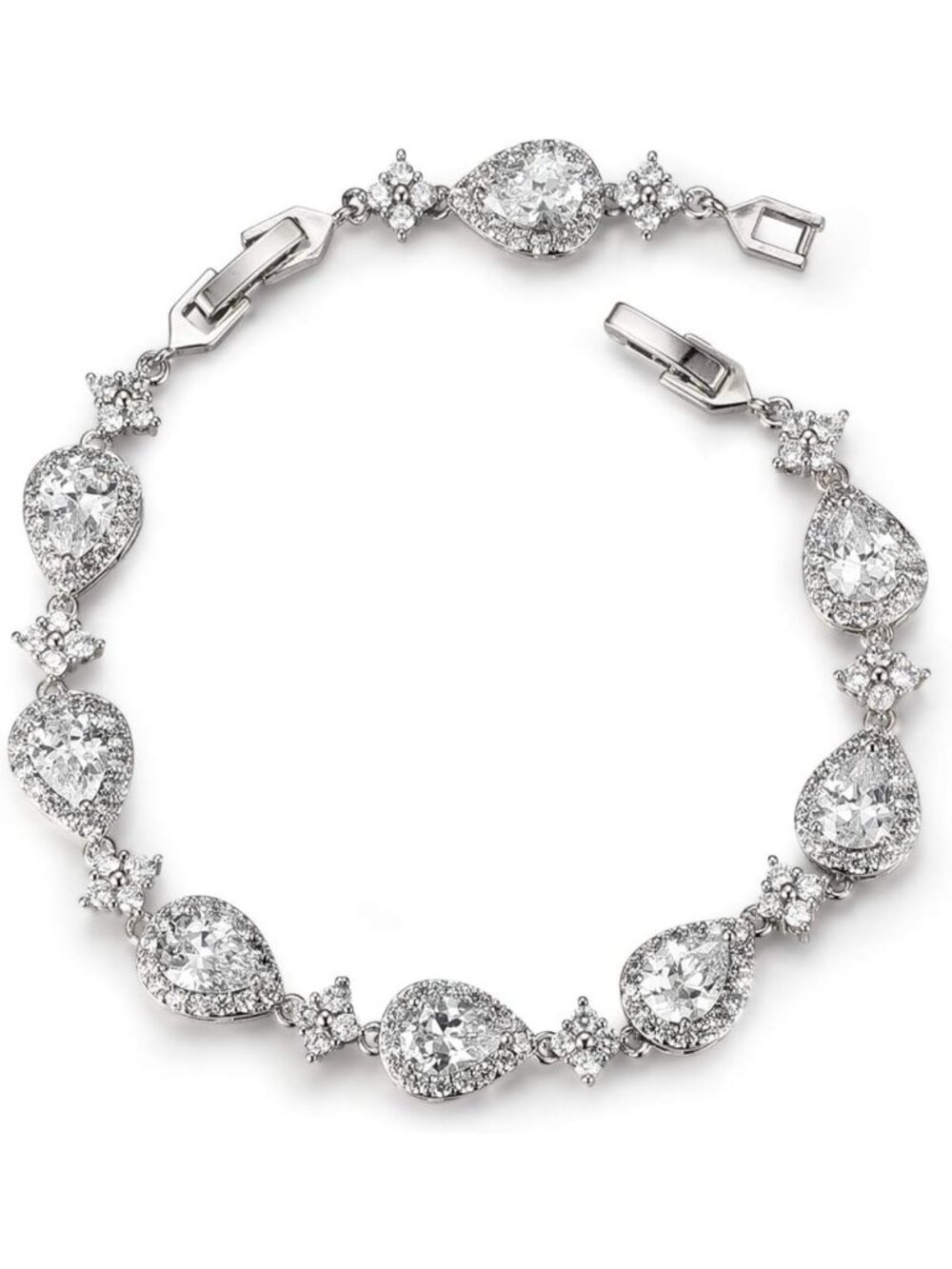 Elegant Teardrop Crystal Bracelets for Weddings, Bridesmaids & Prom - Sparkling